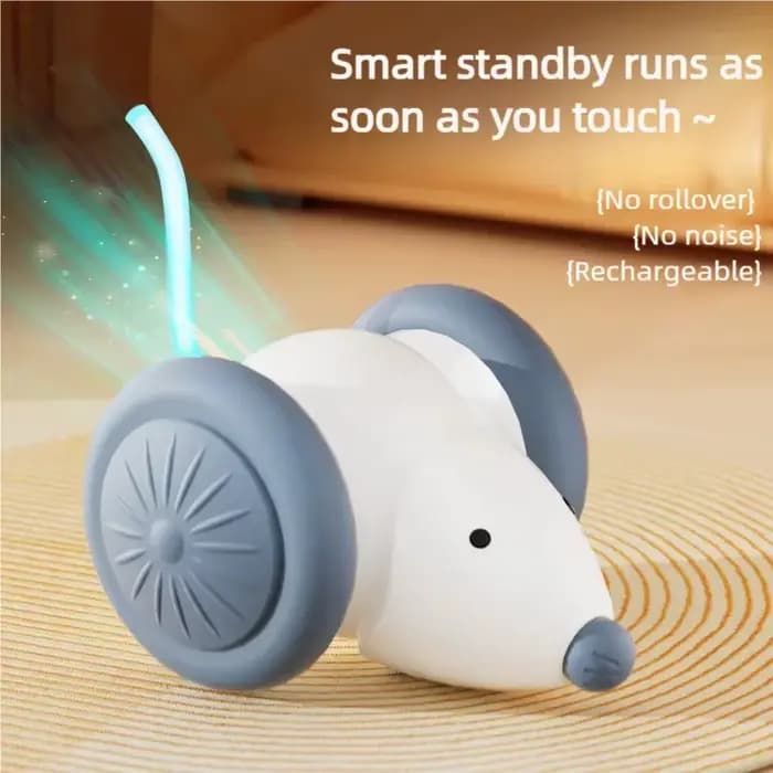 Jouet pour chat en forme de souris électrique rechargeable, voiture automatique avec évitement d'obs