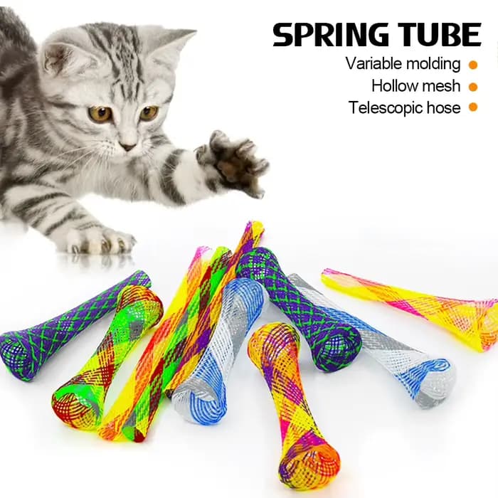 Bâton de jouet à ressort pour chat, pliable librement, multi-documents, jouets rebondissants pour ch