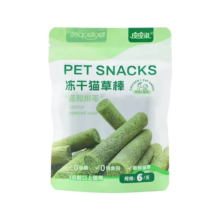 Bâtonnets de herbe à chat séchée, boules anti-poils pour chats, friandises douces pour le toilettage