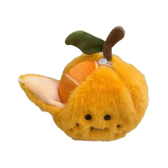 Porte-clés pendentif sac à dos en peluche orange pelable, jouet en peluche Kawaii, figurine fruit so