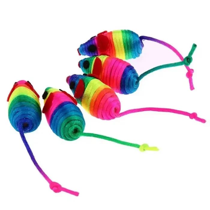 Jouets en peluche pour chat, fausse souris colorée, jouet sonore pour chaton, morsure, jeu amusant, 