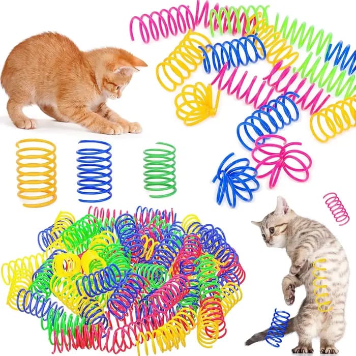 Jouet à ressort pour chat, jouets en spirale interactifs pour chats colorés d'intérieur, bobine de r
