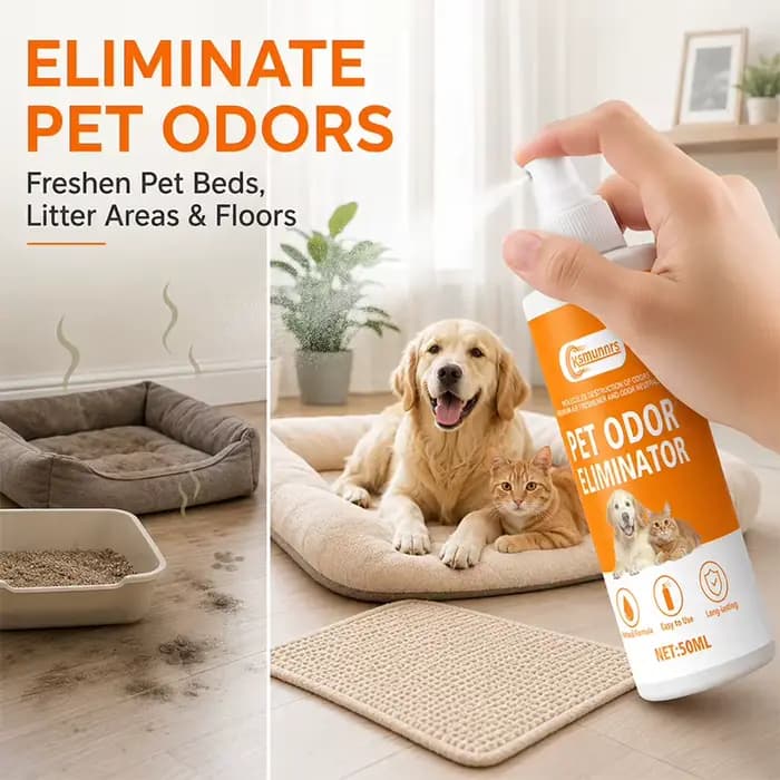 Spray Éliminateur d'Odeurs pour Animaux de Compagnie, Chats et Chiens, Spray Désodorisant Polyvalent