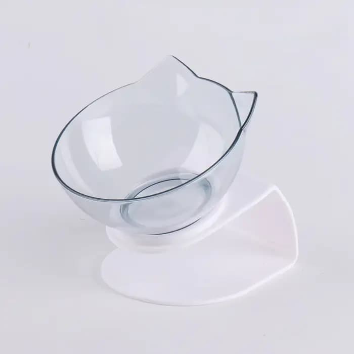 Bol orthopédique incliné à 15 degrés pour chat, avec oreilles de chat mignonnes, antidérapant, trans