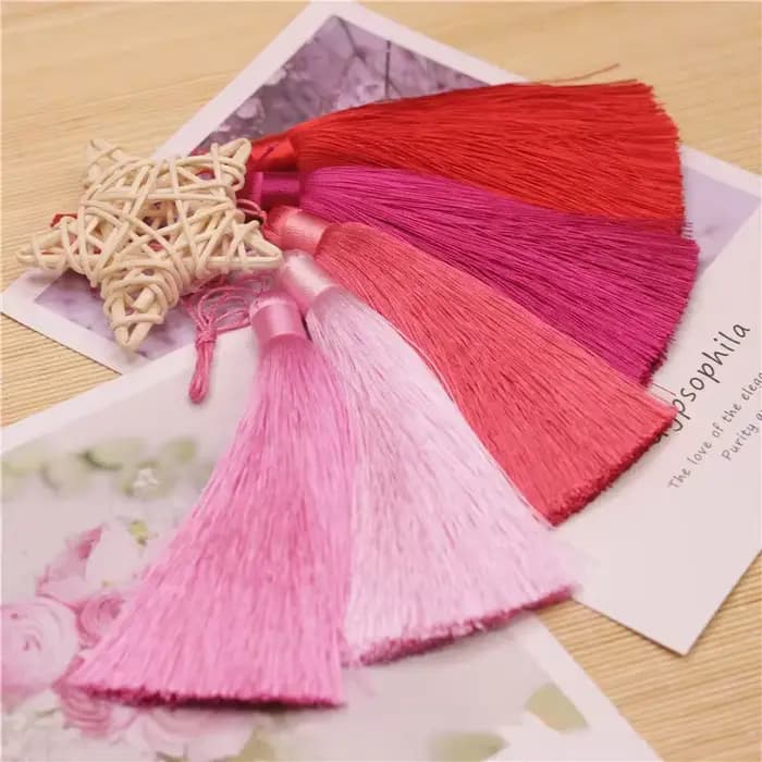 Pampilles en Polyester avec anneau de suspension, 2 pièces de 12CM, en soie, pour décoration de la m