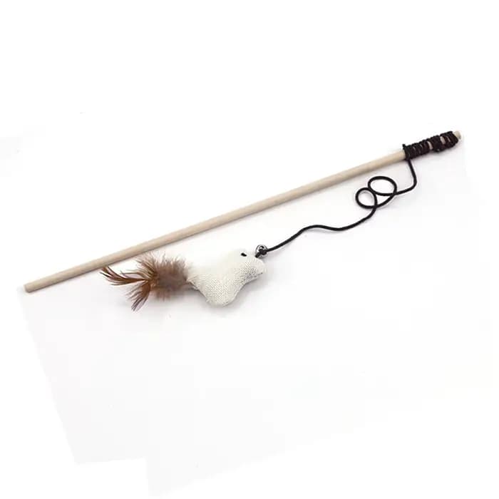 Entraînement de dessin animé pour chaton, avec Mini cloche, plume à gratter, bâton interactif, fourn