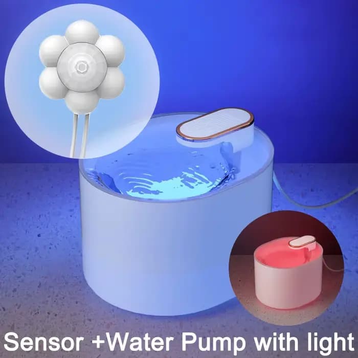 Fontaine d'eau pour chat 3L avec capteur de mouvement, distributeur automatique d'eau pour chien ave