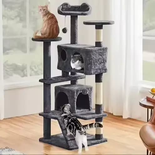 Tour d'escalade pour chat en bois massif moderne, écologique, toutes saisons, couleur personnalisée,