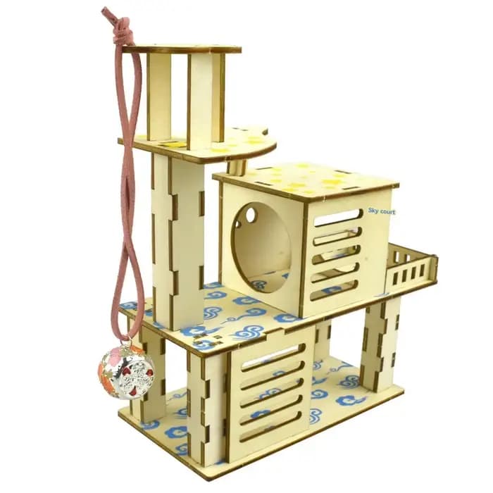 Hamster chanfrein minipet jouet arbre nid échelle clôture trampier plate-forme bâtiment cage de base