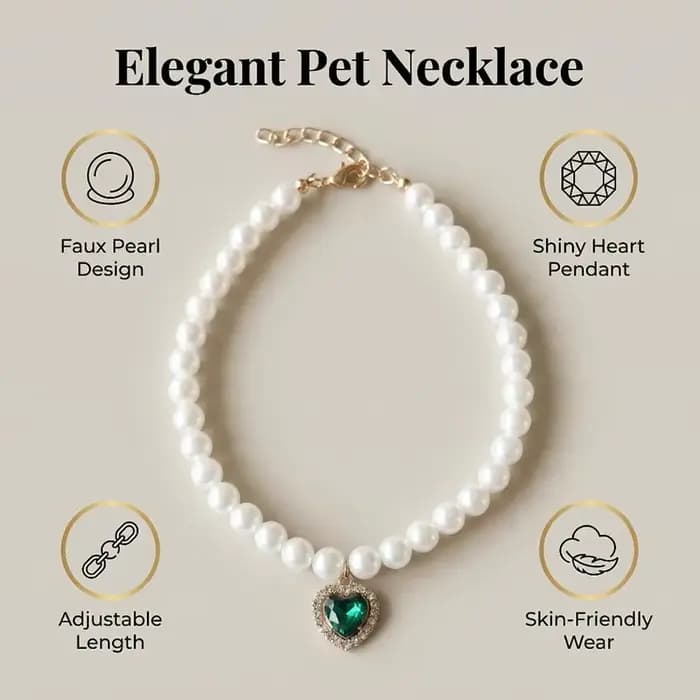 Collier de chat réglable, mignon et exquis, perles de haute Simulation, collier d'été pour animaux d