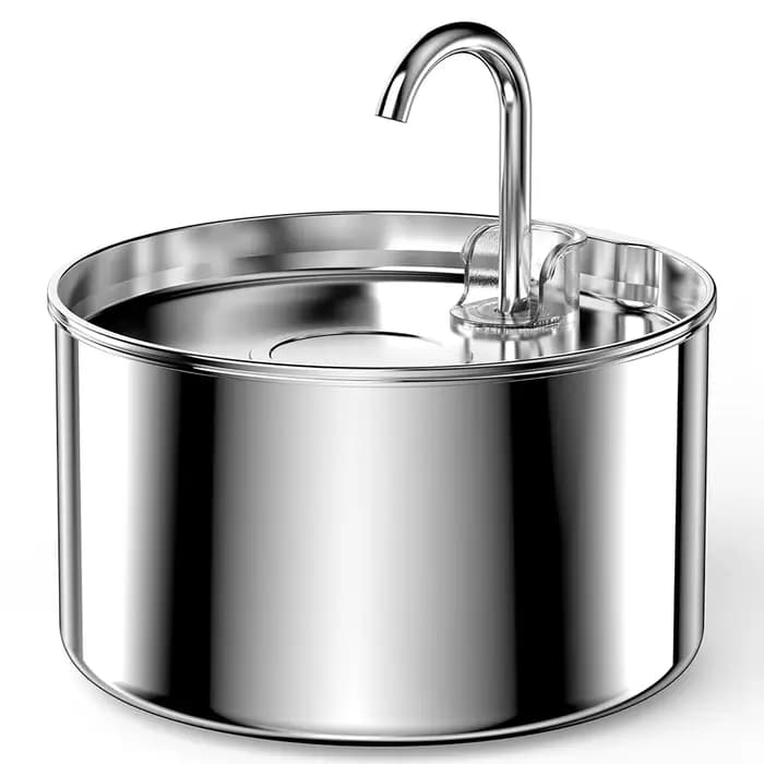 Fontaine à eau automatique pour chat et chien, 2,2 l, avec robinet, filtre en acier inoxydable, pomp