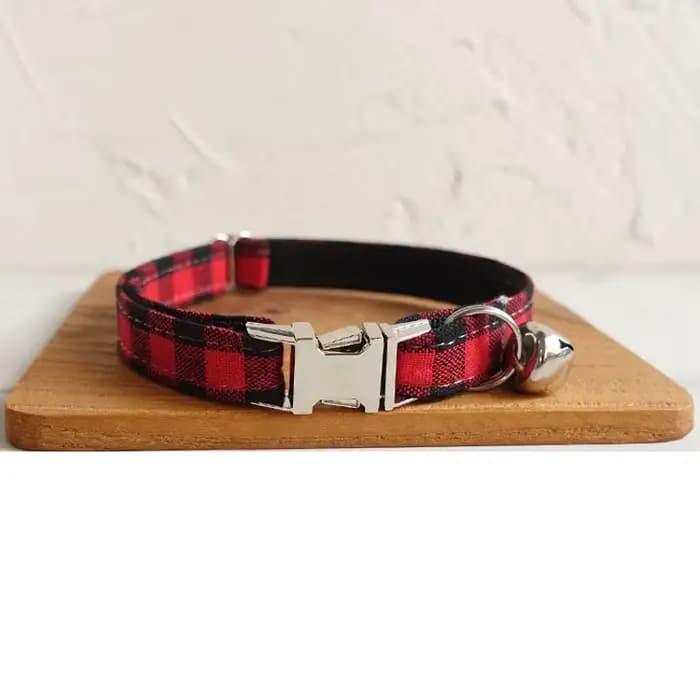 Collier de chat nom personnalisé colliers de chaton avec cloche collier à carreaux réglable pour col