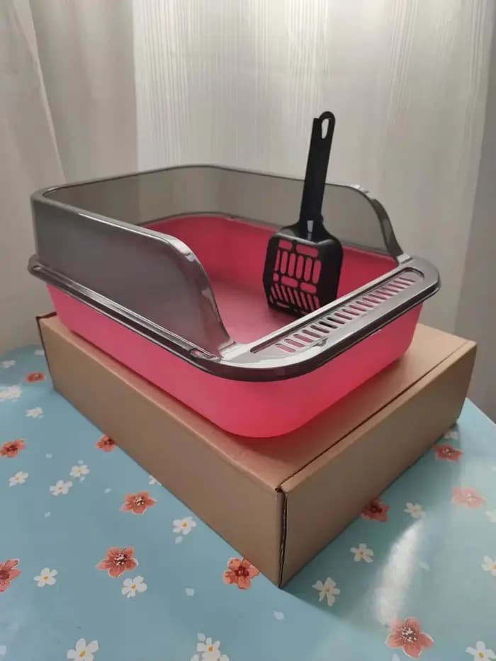 Ensemble de Bac à Litière pour Chat, Grande Clôture Semi Fermée, Toilette Épaisse avec Pelle, Fourni