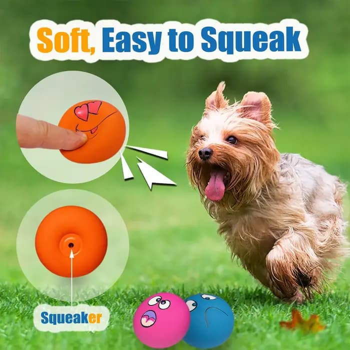 Boule grinçante en caoutchouc pour chien, chiot, jeu pour animaux de compagnie, jouets à mâcher avec