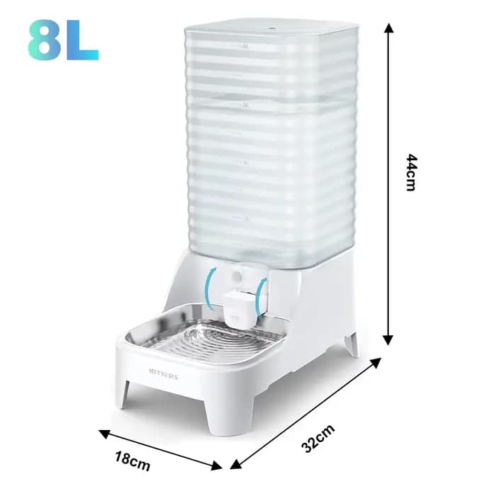 Furpipi 8L mangeoire automatique pour animaux de compagnie de grande capacité et distributeur d'eau 