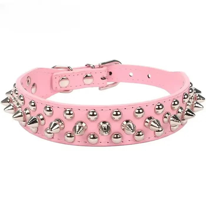 Collier de chien en cuir réglable, sangle de cou, fournitures en cuir PU, Punk, rivets à pointes, co