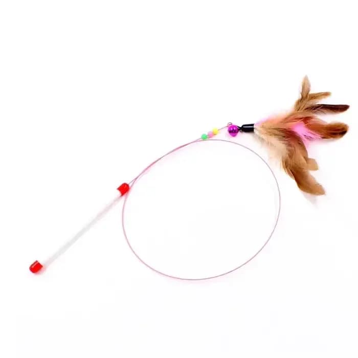 Jouet interactif pour chat en forme d'oiseau, plume amusante avec clochette, bâtonnet de jeu pour ch