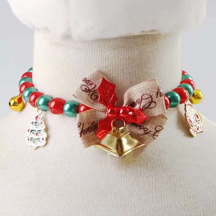 Collier cloche de noël coloré pour chat, breloque porte-bonheur, couleur vibrante, bijoux pour chat,