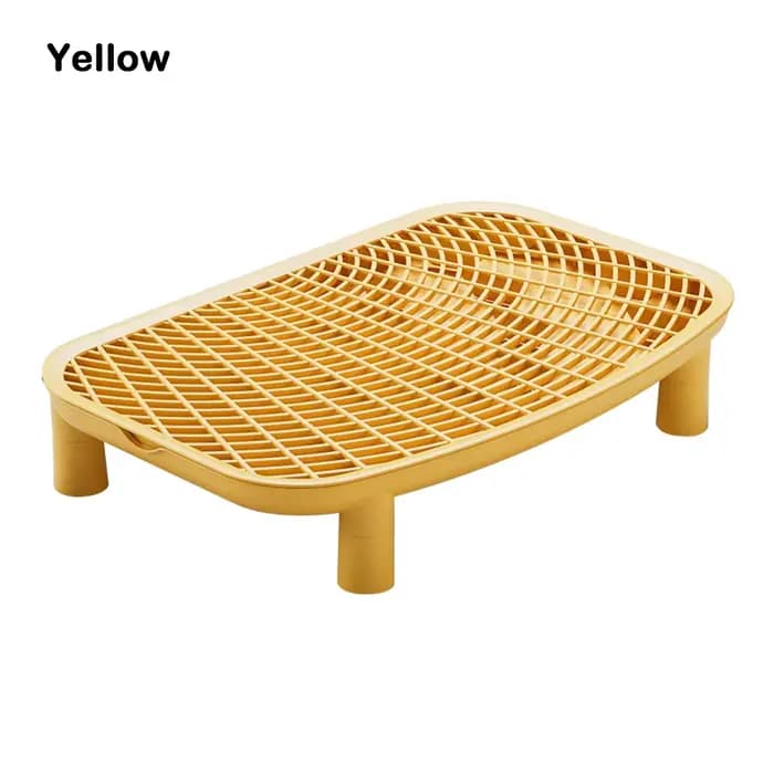Tapis de litière pour chat en plastique anti-éparagement, surélevé, multi-couleurs, double couche, p