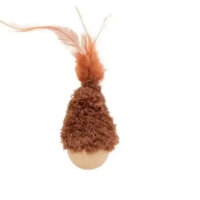 Jouet amusant pour chat auto-redressant, résistant aux morsures, avec plume, balle oscillante pour l