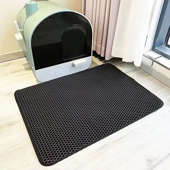 Tapis pour litière de chat, double couche, EVA, imperméable, antidérapant, pour toilette de chat