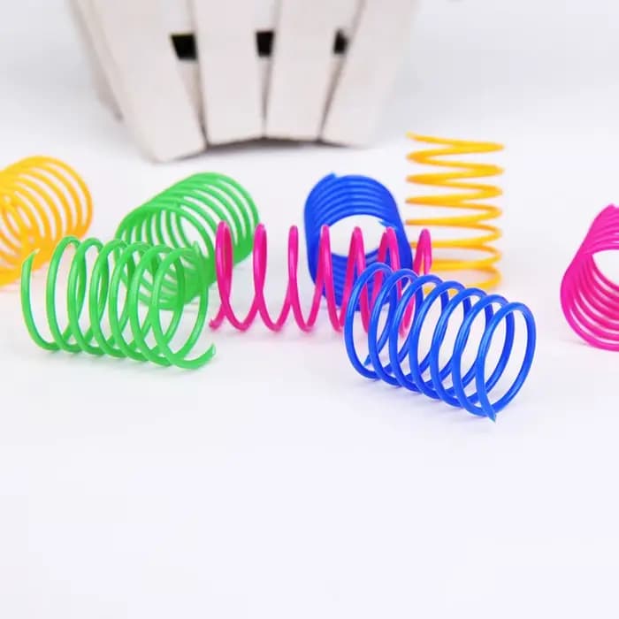 Jouet de printemps amusant pour chat, bobine colorée, ressorts en spirale, chasse d'interaction, jou