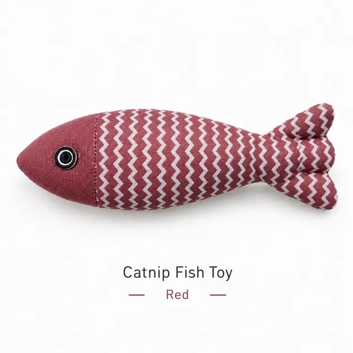 Jouet pour chat en lin imitation poisson à la catnip naturelle, résistant aux morsures, pour l'auto-