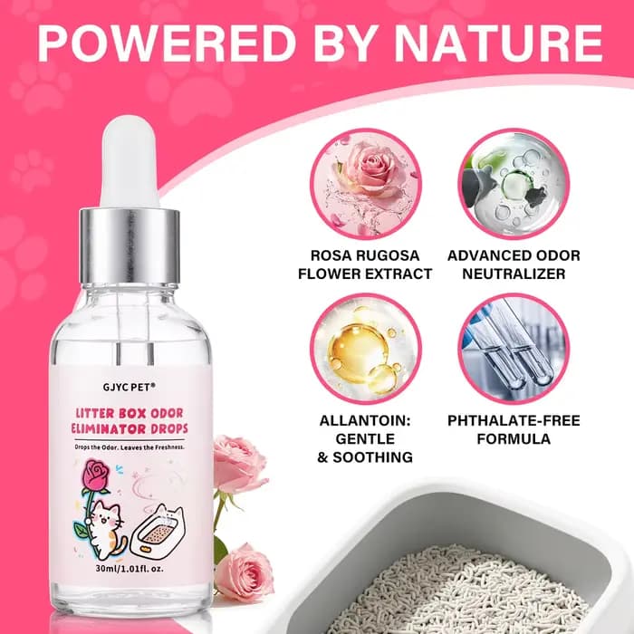 Éliminateur d'odeurs pour litière de chat à base de plantes, parfum myrtille, action rapide, désodor