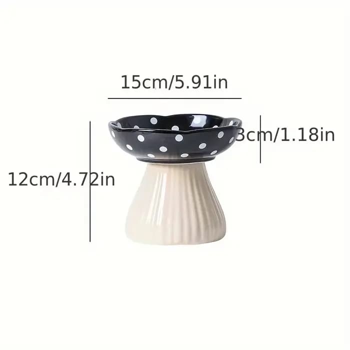 Bol pour chat en céramique de 6 pouces, sur étagère surélevée, adapté aux chats à poils longs, pour 
