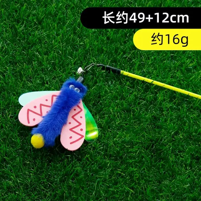 Jouets interactifs pour animaux de compagnie, bâton d'insecte amusant pour chaton, baguette teaser, 