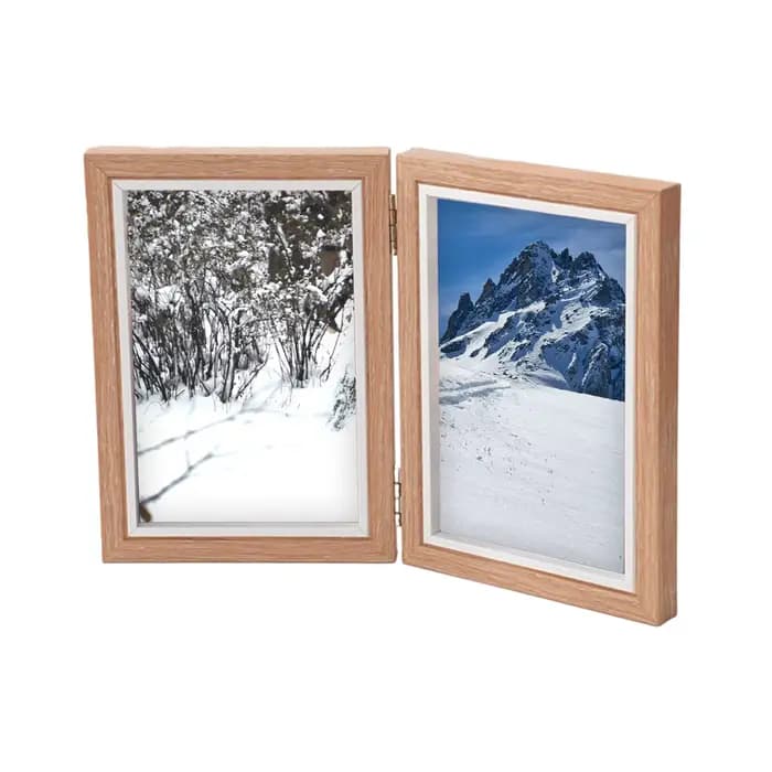 Cadre Photo à charnière pliable en bois, 4x6, Collage de photos familiales pour entrée, couloir, tab