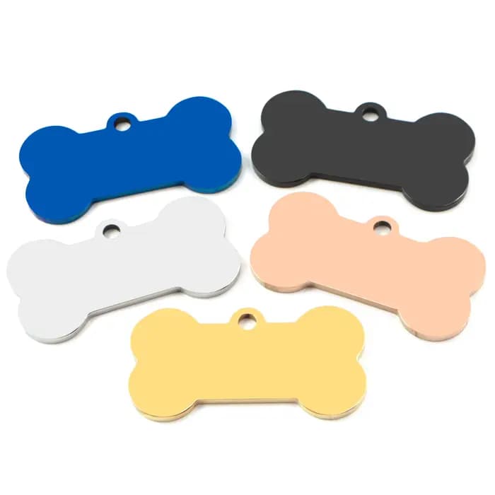 Porte-clés en acier inoxydable pour chien, 20 pièces, étiquette d'identification gravée pour animal 