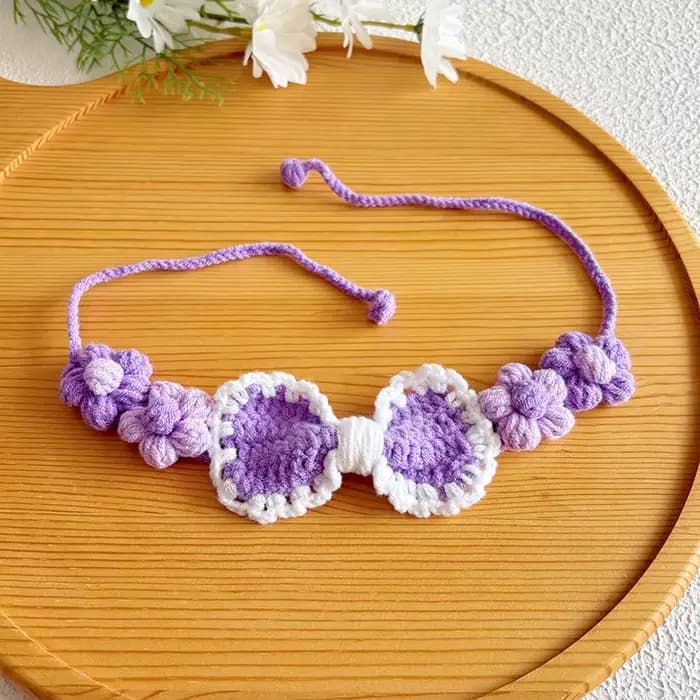Collier tissé fait main pour animaux de compagnie, collier à fleurs, collier pour chat et chien, bij