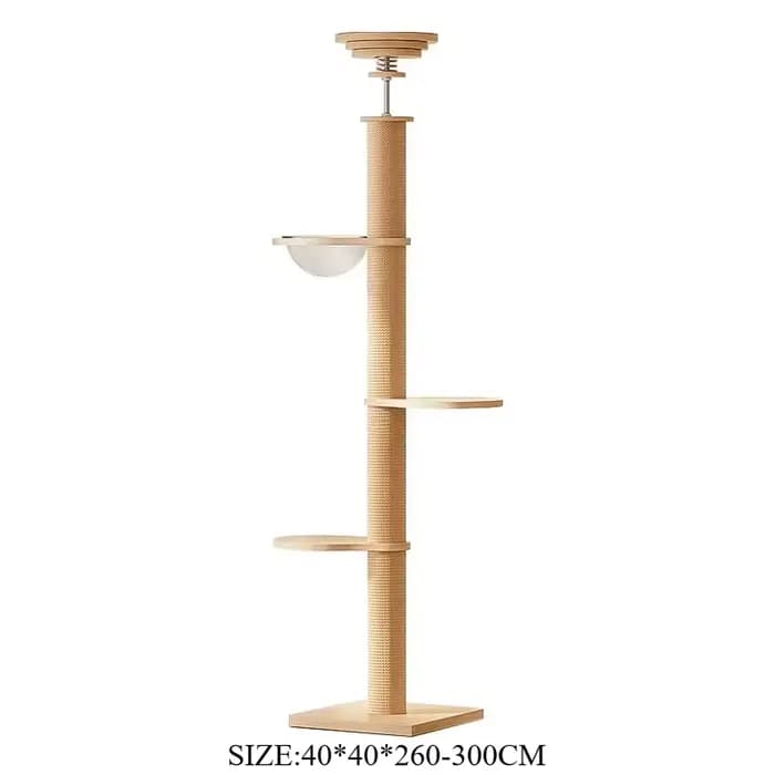 Tour d'escalade pour chat écologique sans perçage, 4+ niveaux, en bois massif, avec niche d'intimité