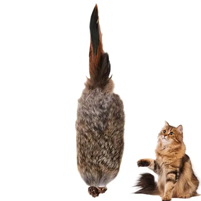 Jouets pour chats en fausse fourrure de lapin, jouet d'entraînement à la chasse, jouet interactif en