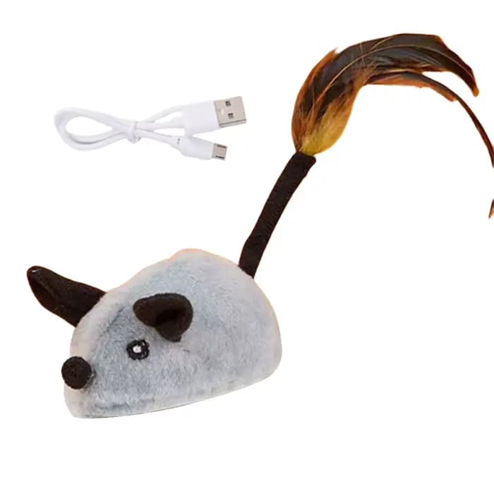 Souris mobile électronique pour chat, jouet grinçant, exercice d'auto-jeu pour chat