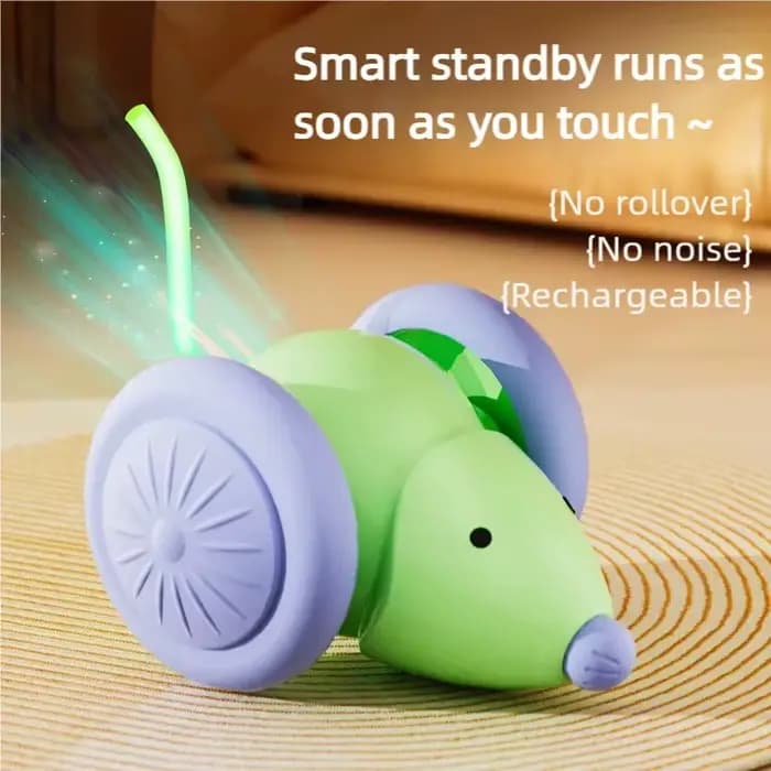 Jouet pour chat souris mobile automatique, jouet voiture électrique intelligent avec évitement d'obs