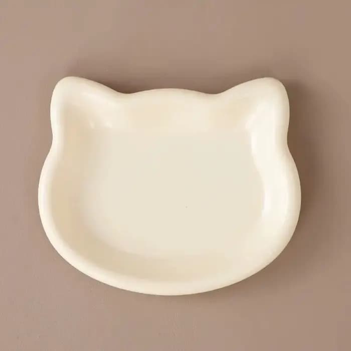Bol pour chat en forme de chat mignon, antidérapant, anti-chute, assiettes pour chat, bol en plastiq