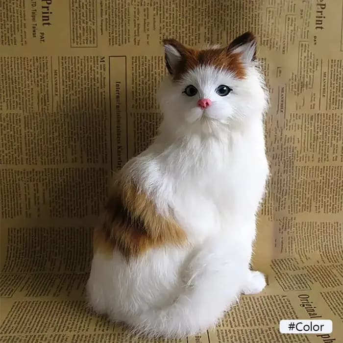 Grand chat de Simulation de 20CM, jouet en peluche mignon, cadeaux d'anniversaire pour enfants, orne