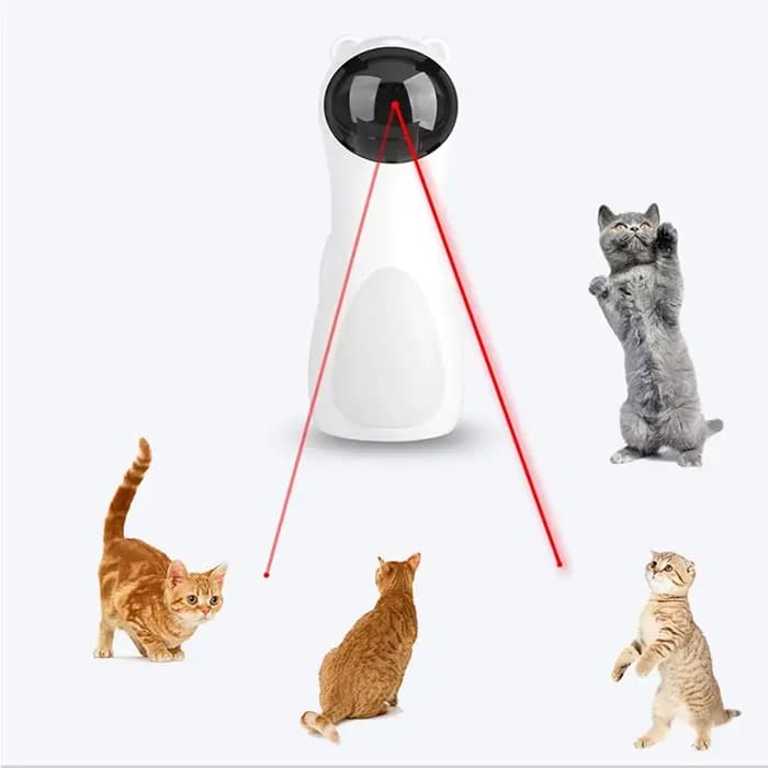 Jouet coule laser LED multi-angles pour chat, rotation automatique, exercice et entraînement amusant
