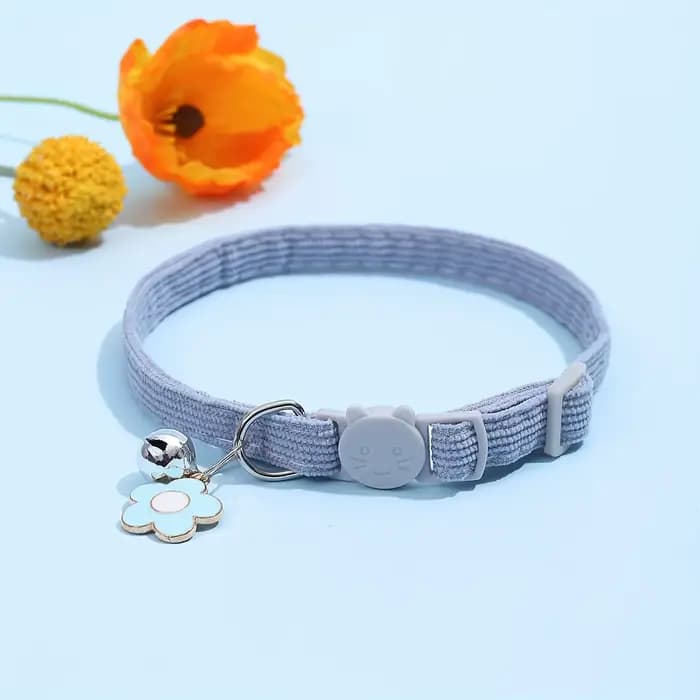 Collier pour chat réglable avec cloche, mousqueton de sécurité, matériau en polyester, petite race r
