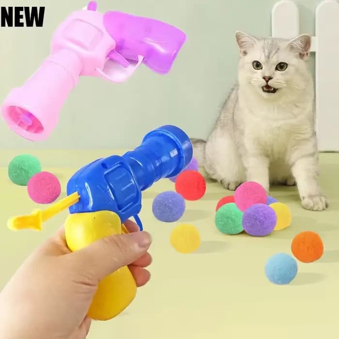 Nouvelles couleurs jouets pour chat chat en peluche balle pistolet de tir jouet silencieux soulageme