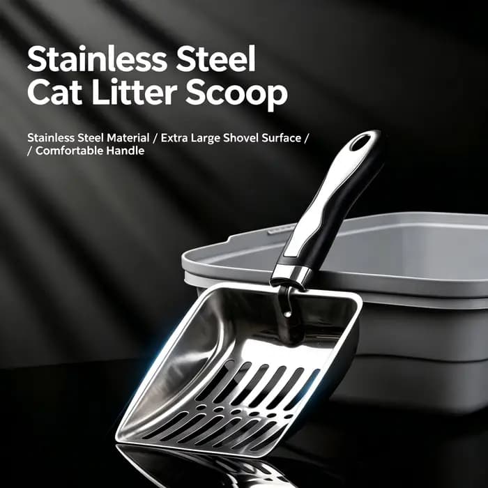 Pelle à litière pour chat en métal efficace avec poignée ergonomique et grande capacité pour un nett