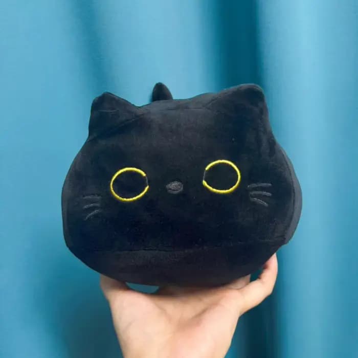 Peluche chat noir Kawaii, adorable animal en peluche, coussin doux, cadeau pour enfants, cadeau d'an