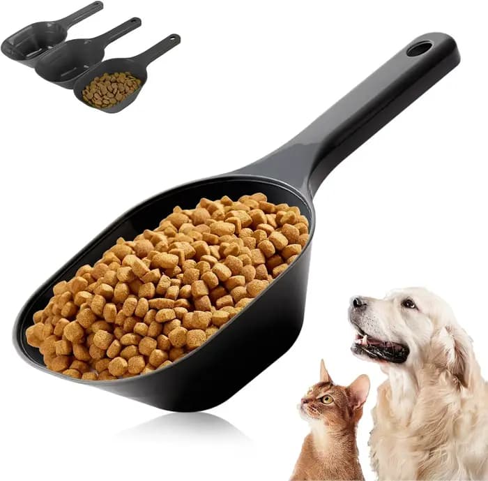 Paquet de 3 cuillères à nourriture pour chien, capacité de 1 tasse, cuillère à aliments pour animaux