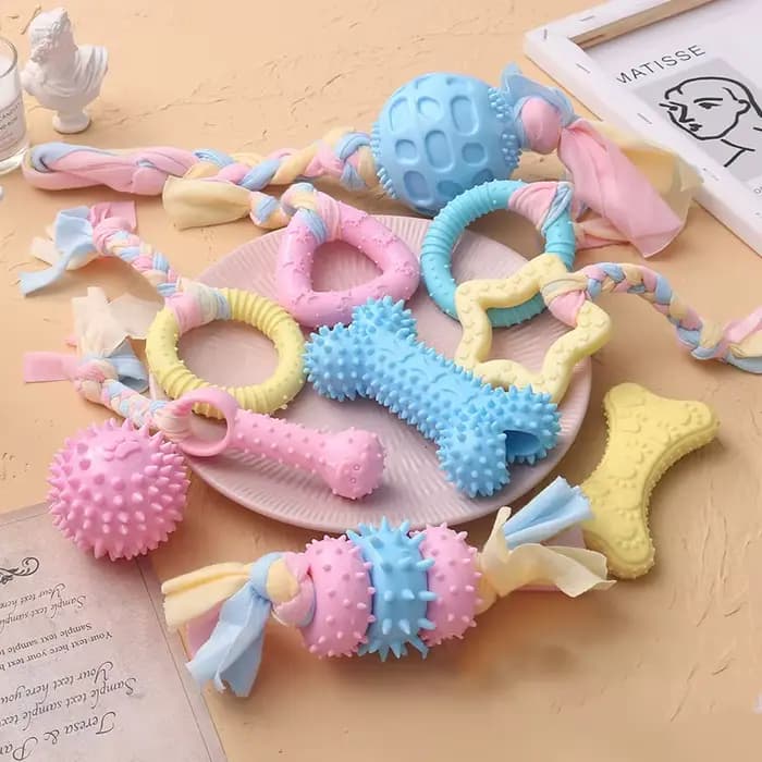 Jouets pour petits chiens, à mâcher, avec nœud TPR, résistant aux morsures, nettoyage des dents mola
