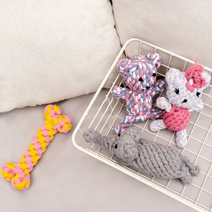 Jouet à Mâcher Résistant aux Morsures pour Chien, Petit Gabarit, Nettoyage des Dents, Chiot, Corde, 