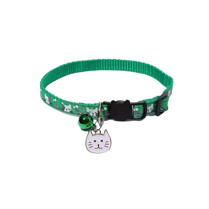 Collier réglable pour chat avec boucle de sécurité à dégagement rapide, motif chat avec pendentif vi