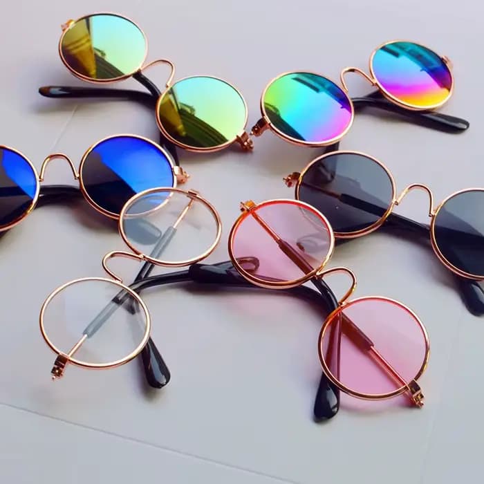 Lunettes de soleil rondes Vintage pour chat, jolies lunettes à réflexion pour petit chien, chat, Pho