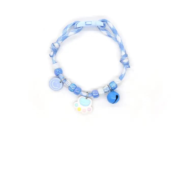 Collier coloré et mignon pour animaux de compagnie, chaîne tressée réglable pour chat avec clochette